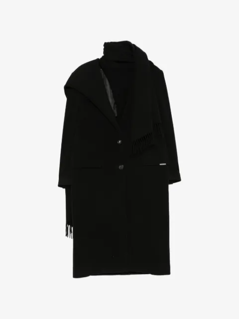 The Attico fringed-scarf coat