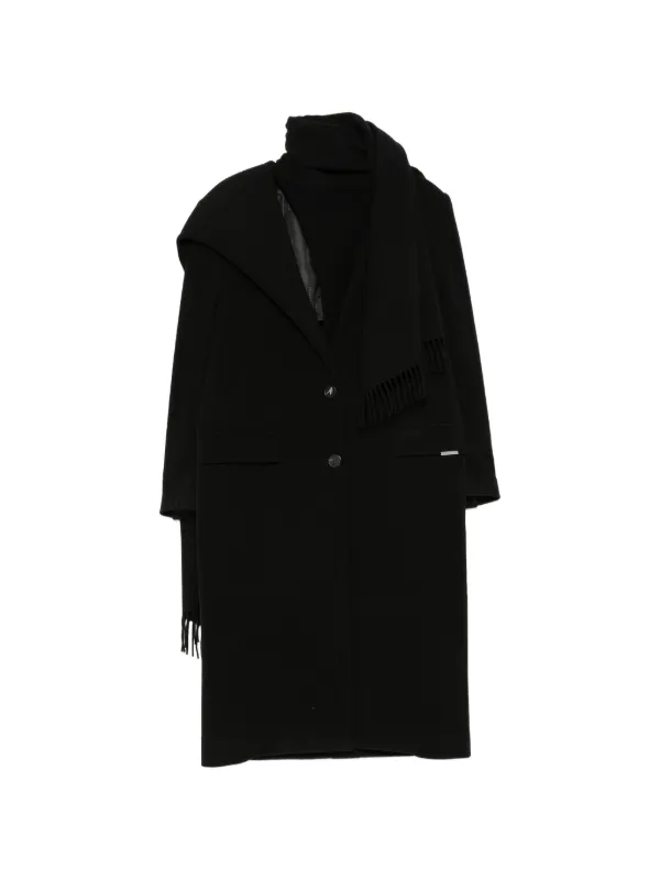 The Attico Long Coat in Black