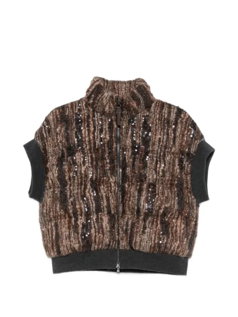 Brunello Cucinelli chaqueta sin mangas con lentejuelas