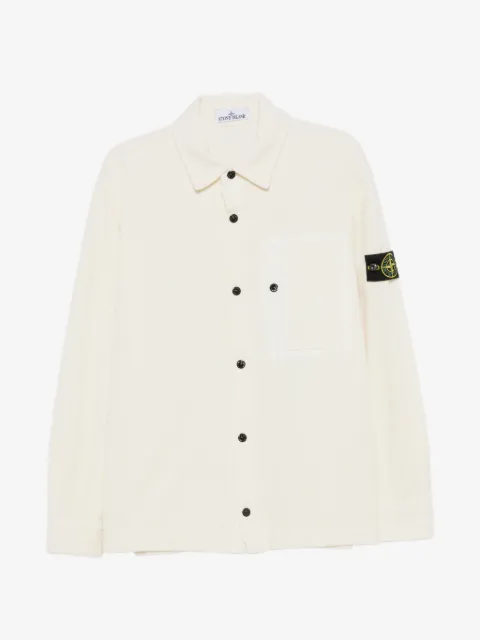Stone Island corduroy-texture chest-pocket shirt