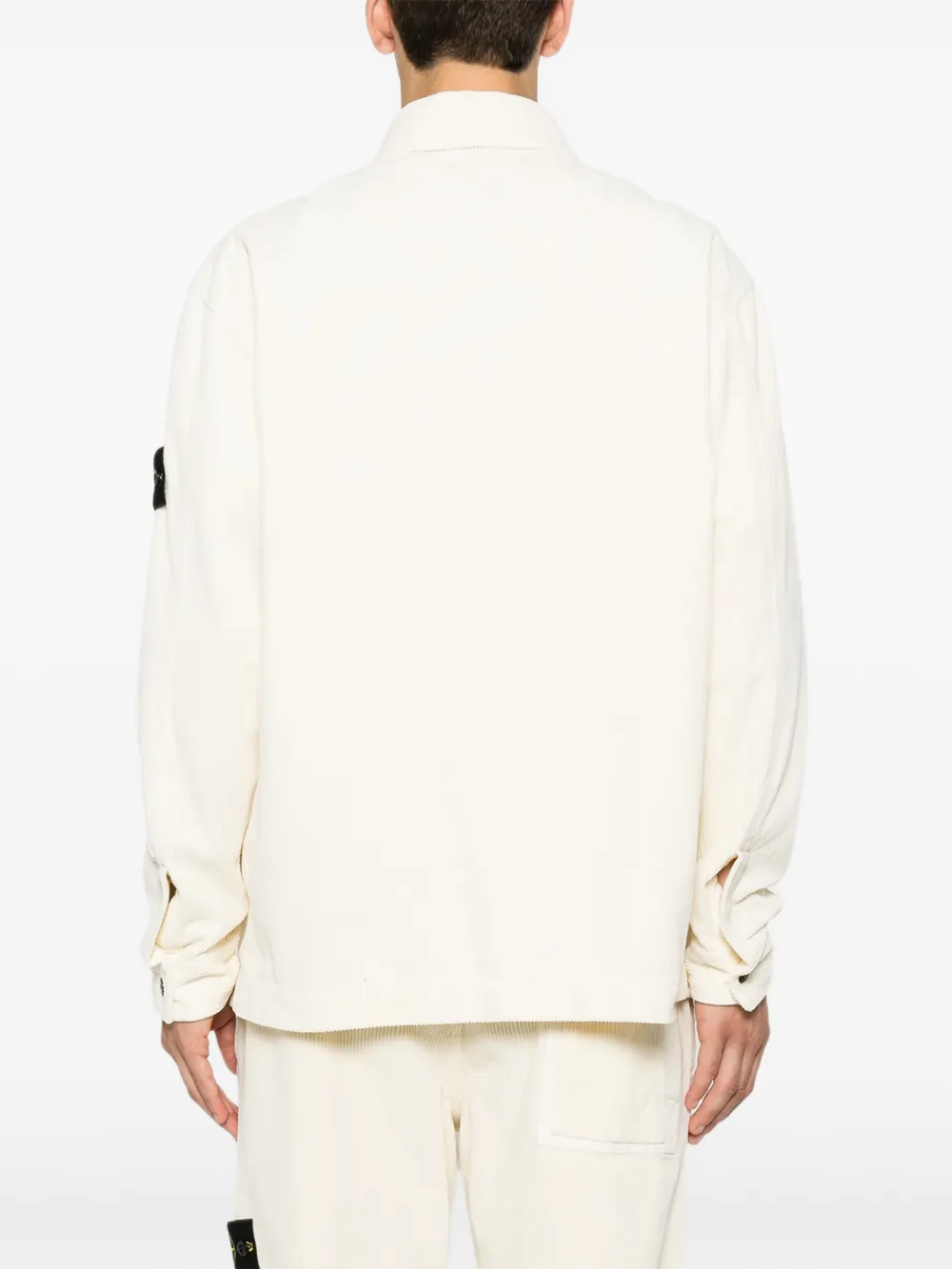 Stone Island Ribfluwelen overhemd van biologisch katoen Wit