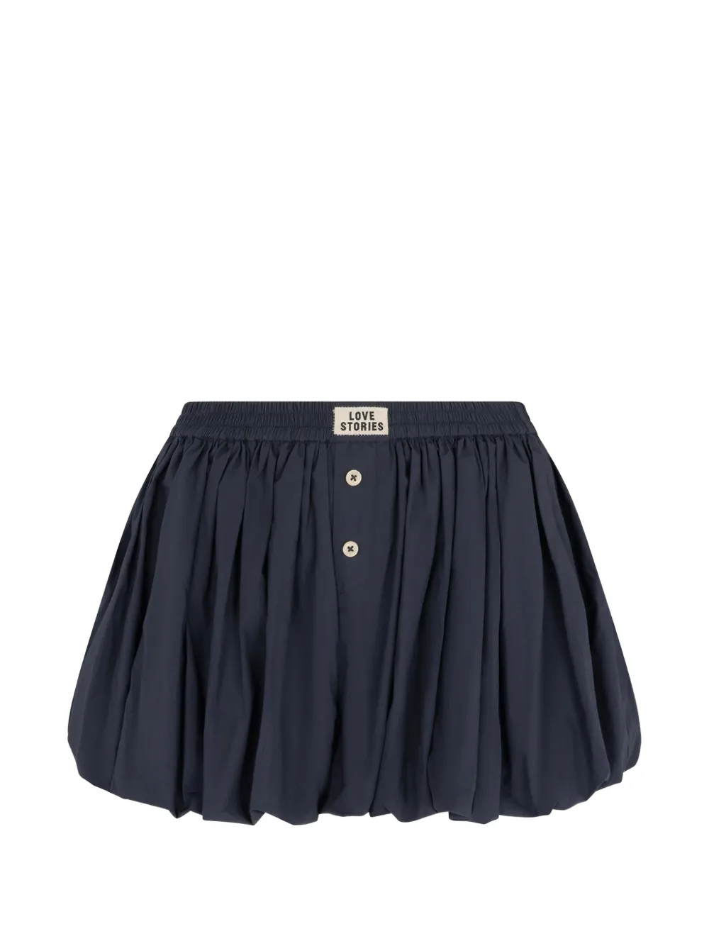 Love Stories Kitty Gathered Bubble-hem Shorts In Blue