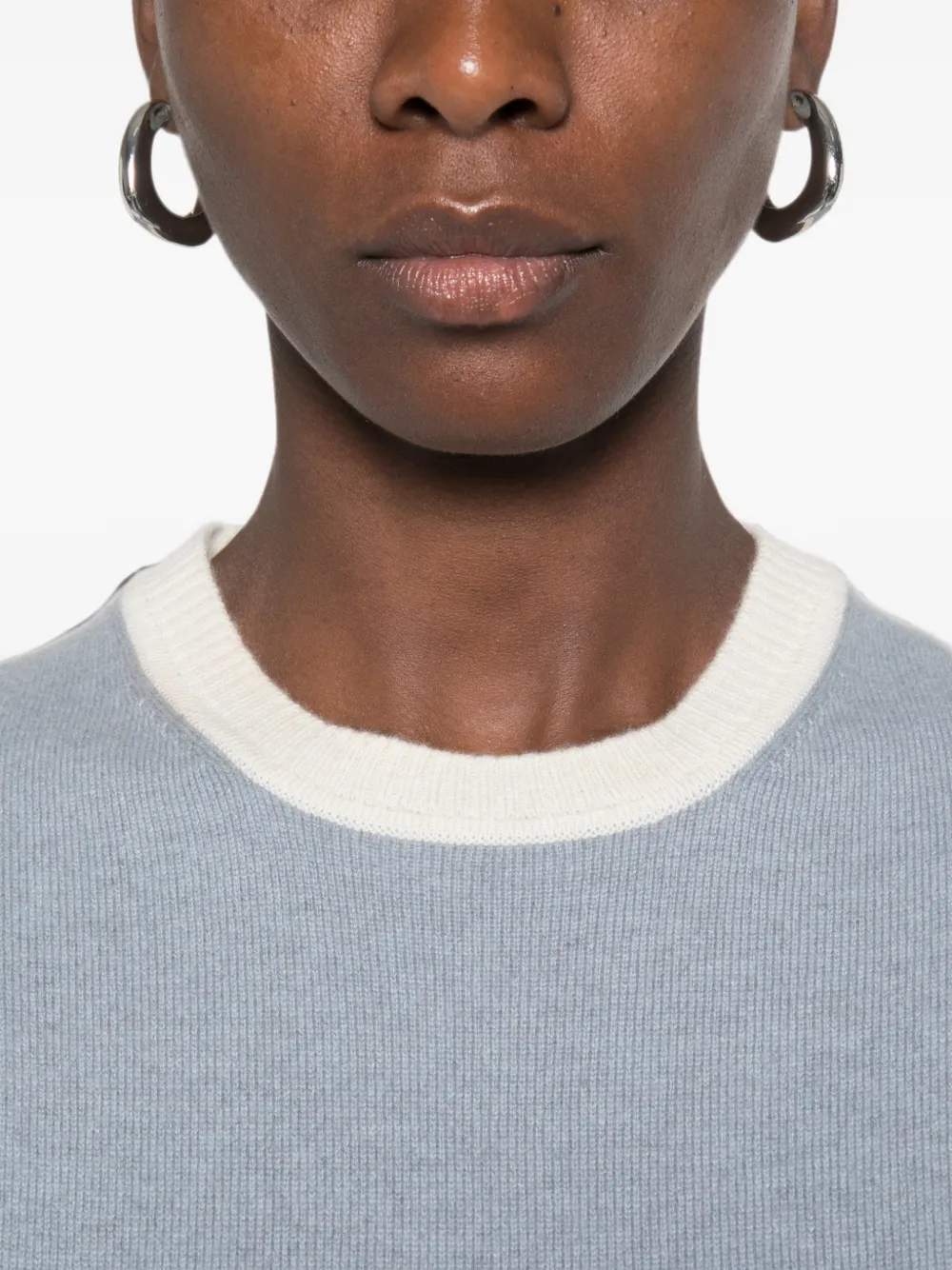 BOMPARD Kasjmier top met contrasterende afwerking Blauw