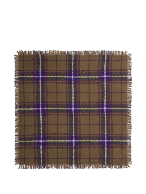 BOMPARD Swann tartan fringed square scarf