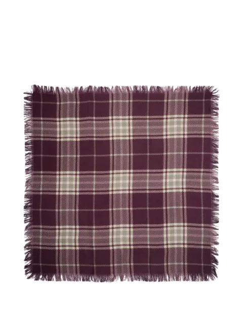 BOMPARD Swann tartan fringed square scarf