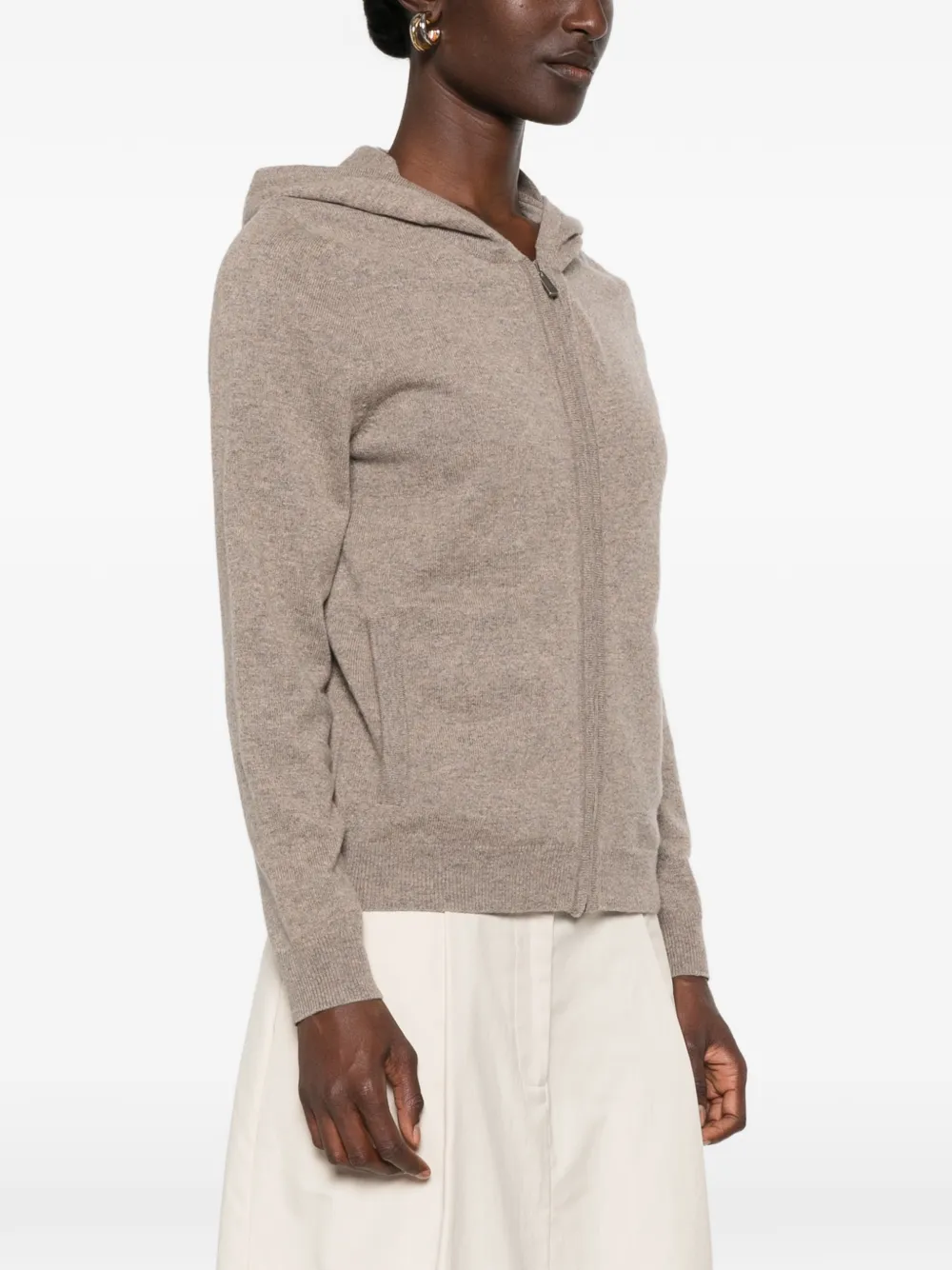 BOMPARD Vest met capuchon en rits Bruin