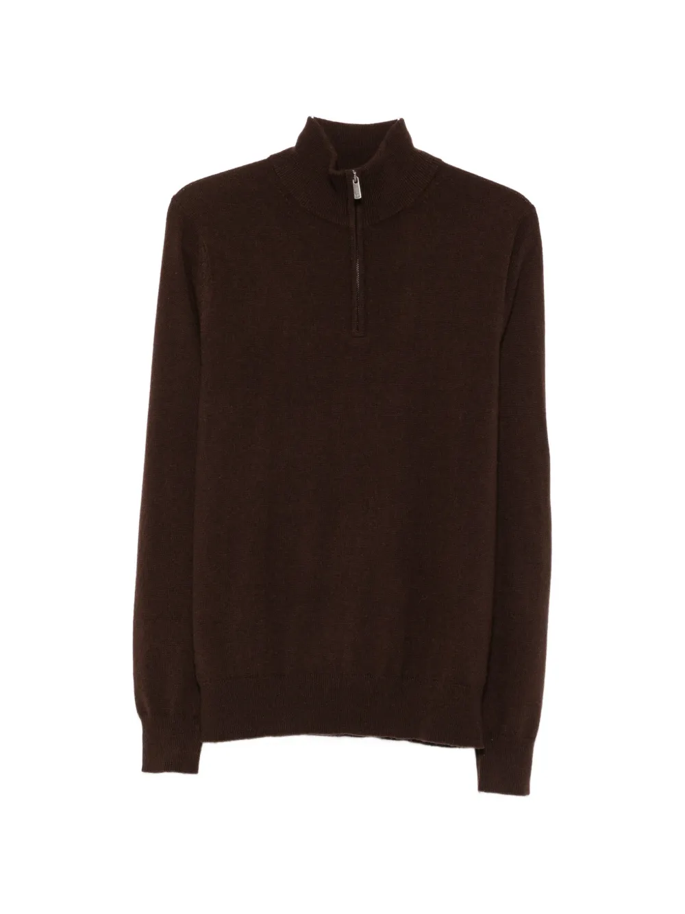 Bompard Zip-neck Cashmere Knit In Brown