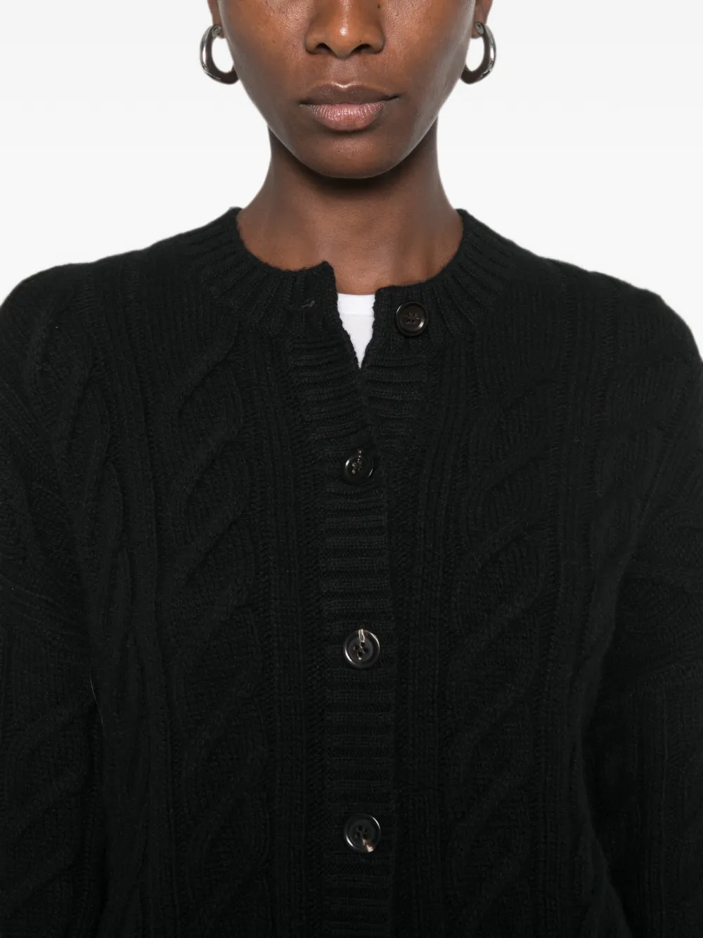 BOMPARD Kabelgebreid vest Zwart
