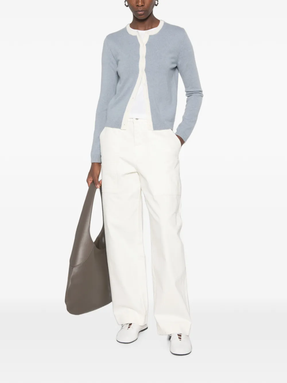 BOMPARD Vest met contrasterende afwerking en knoopmouwen Blauw
