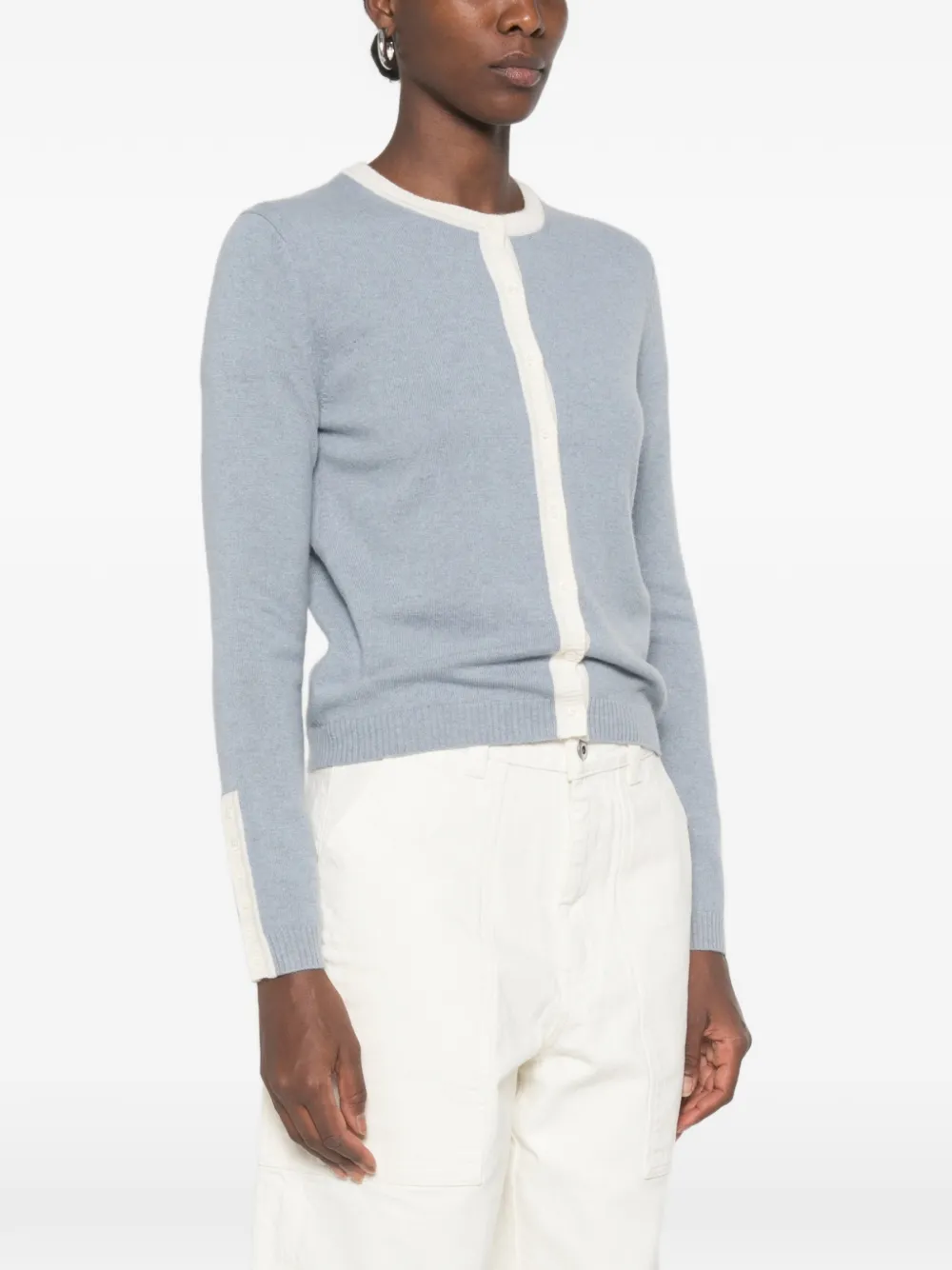 BOMPARD Vest met contrasterende afwerking en knoopmouwen Blauw