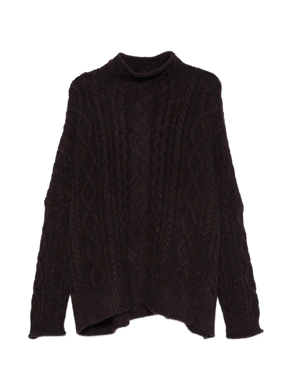 BOMPARD cable-knit mock-neck sweater - Purple