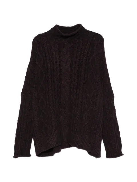 BOMPARD cable-knit mock-neck sweater