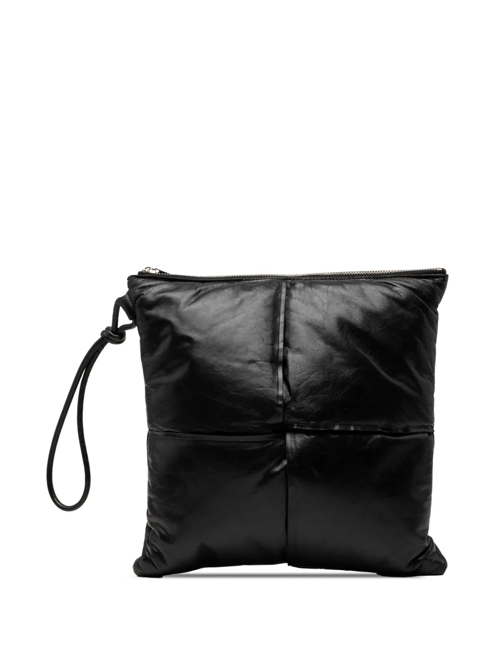Bottega Veneta Pre-Owned Clutch in nappa con motivo Intrecciato imbottito e cinturino da polso 2012-2026 - Nero