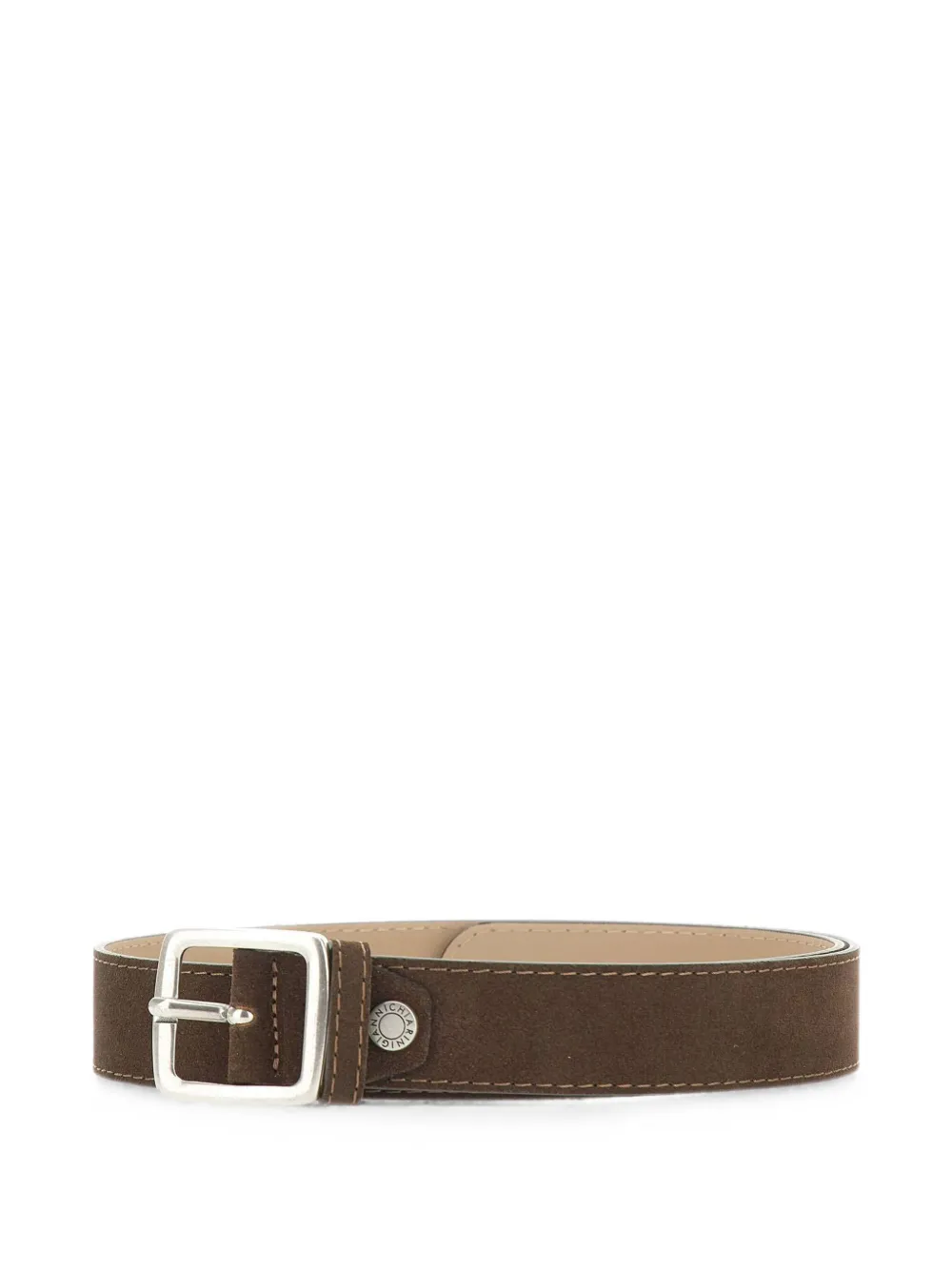 GIANNI CHIARINI Suède riem met contrasterend stiksel Bruin