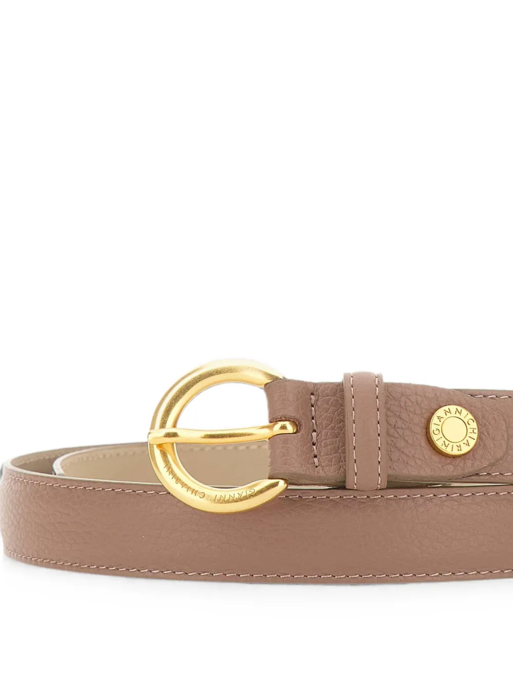 GIANNI CHIARINI Gehamerde leren riem Bruin
