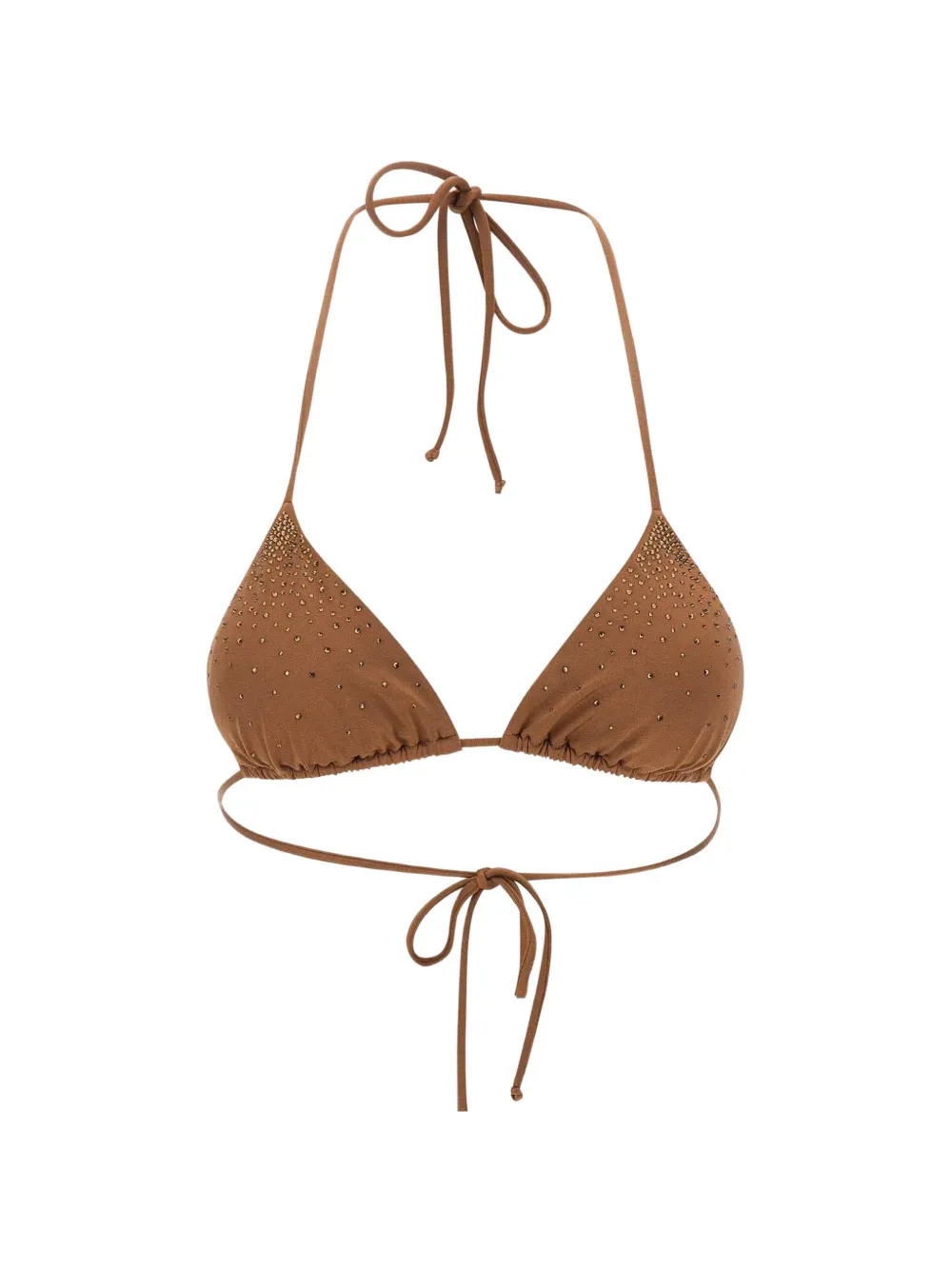 MC2 Saint Barth Annabelle triangel bikinitop verfraaid met stras Bruin