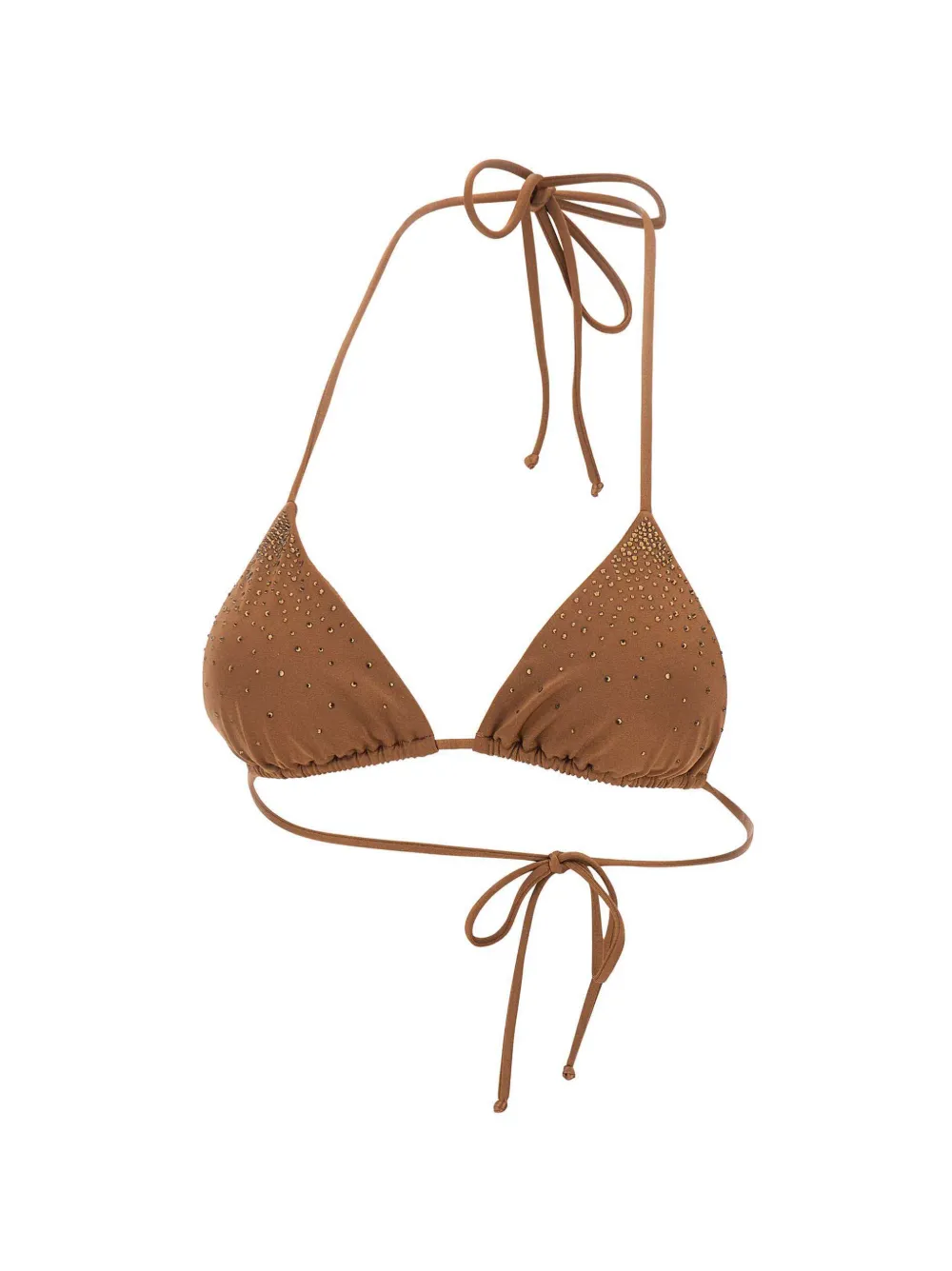 MC2 Saint Barth Annabelle triangel bikinitop verfraaid met stras Bruin