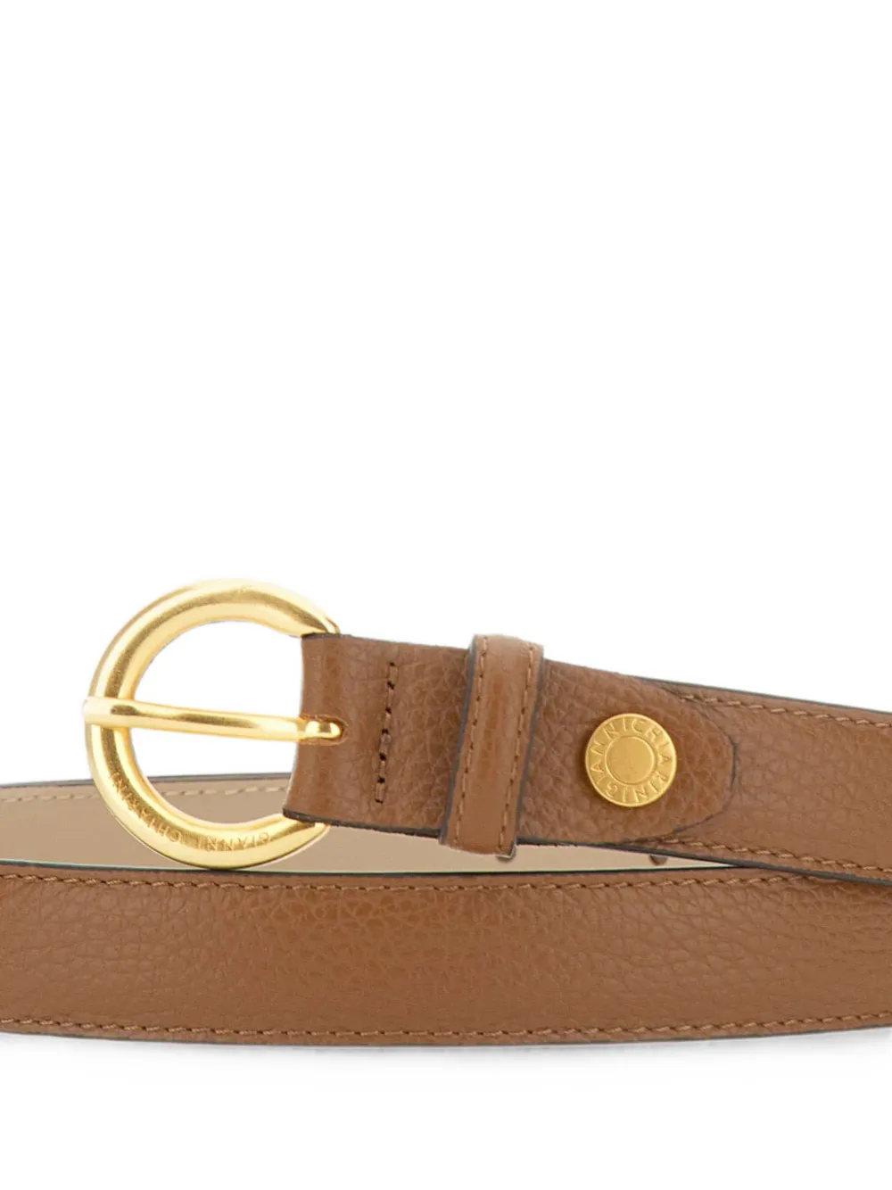 GIANNI CHIARINI Gehamerde leren riem Bruin