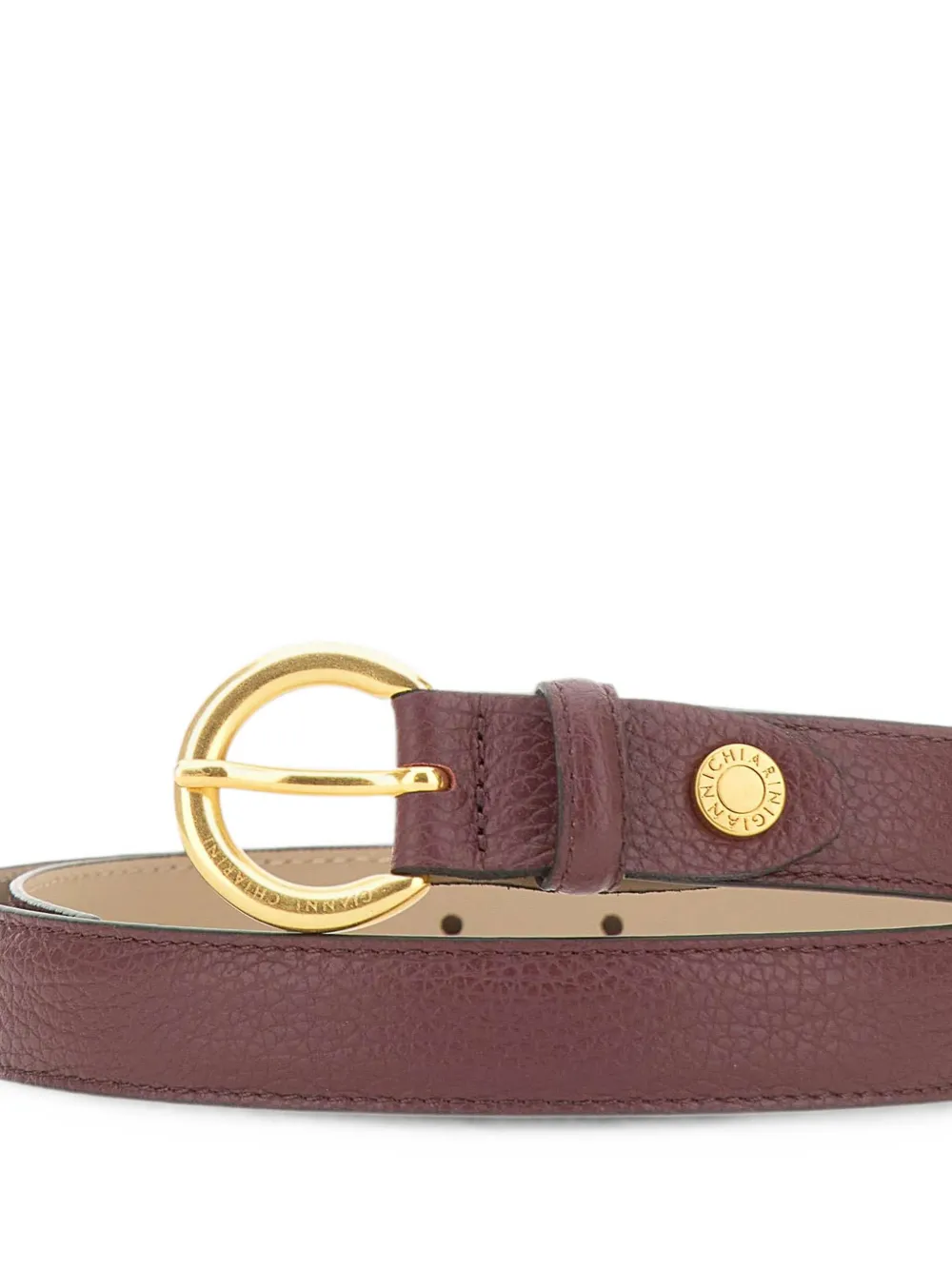 GIANNI CHIARINI Gewatteerde riem van gehamerd leer Bruin