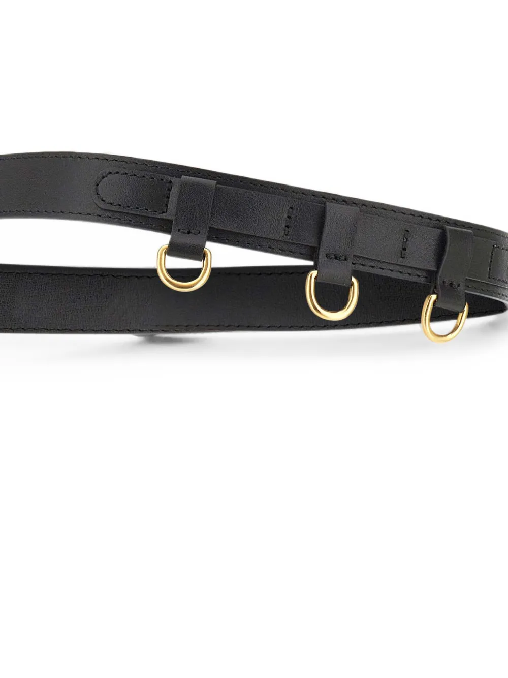 GIANNI CHIARINI Leren riem met bedel Zwart