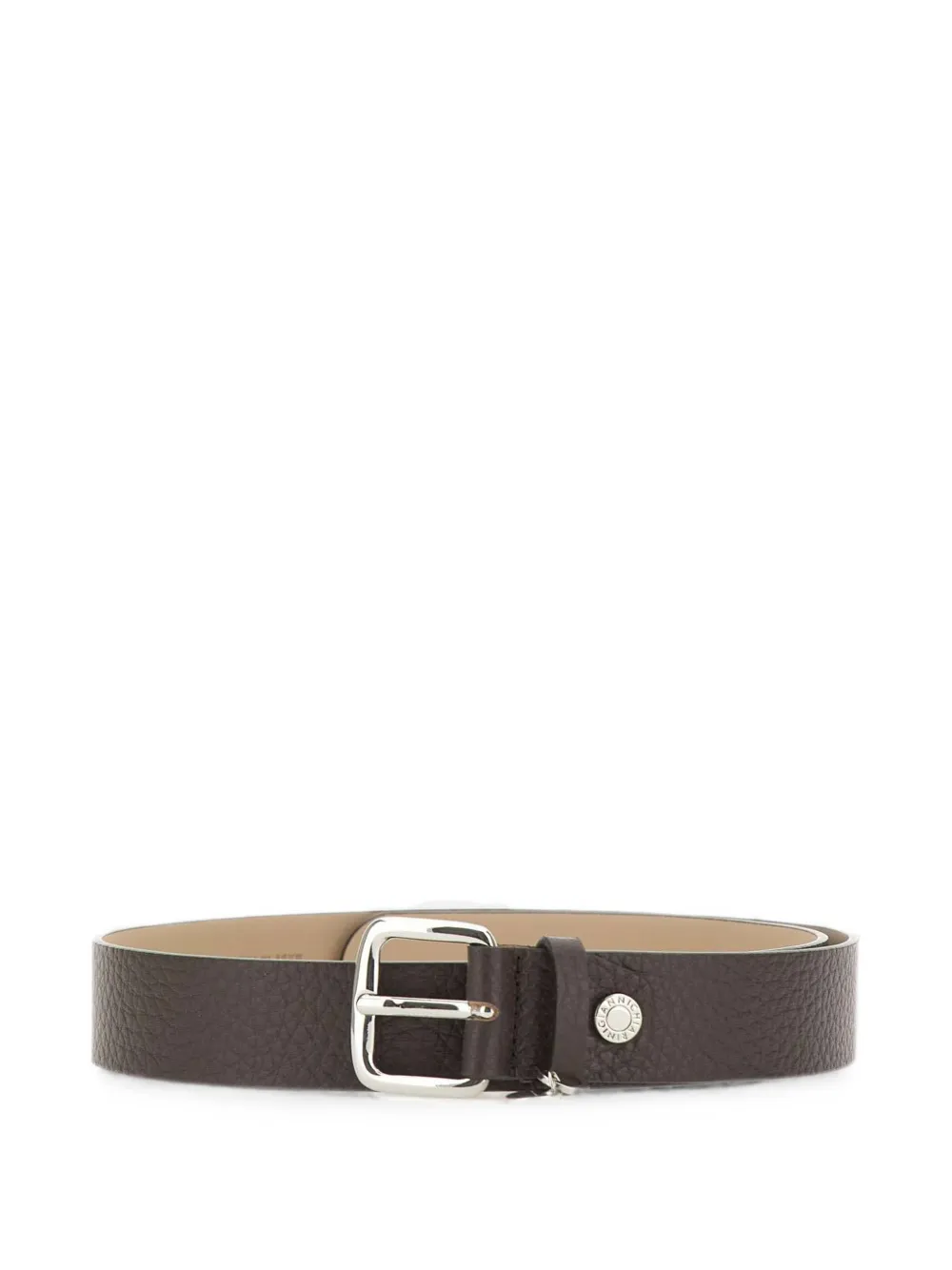 GIANNI CHIARINI logo-charm grained-leather belt - Marrone