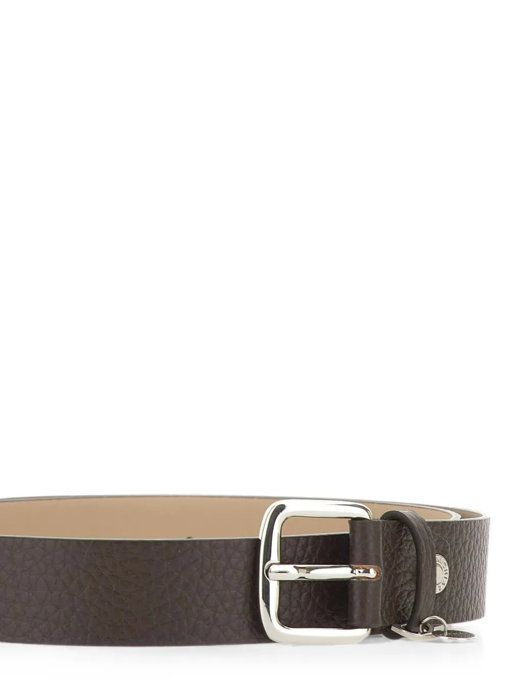 GIANNI CHIARINI Riem van bewerkt leer met logobedel Bruin
