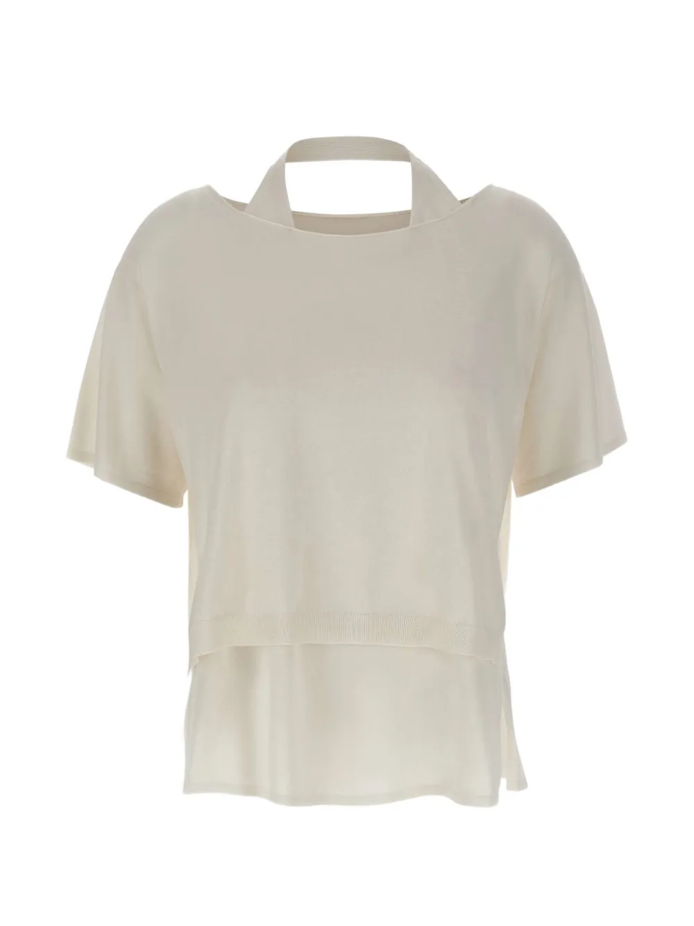 Kangra layered side-slit top - Bianco