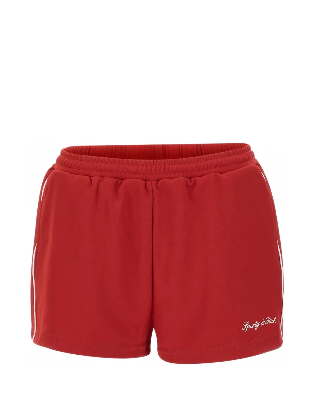 Sporty & Rich logo-embroidered contrast-trim shorts - Rosso