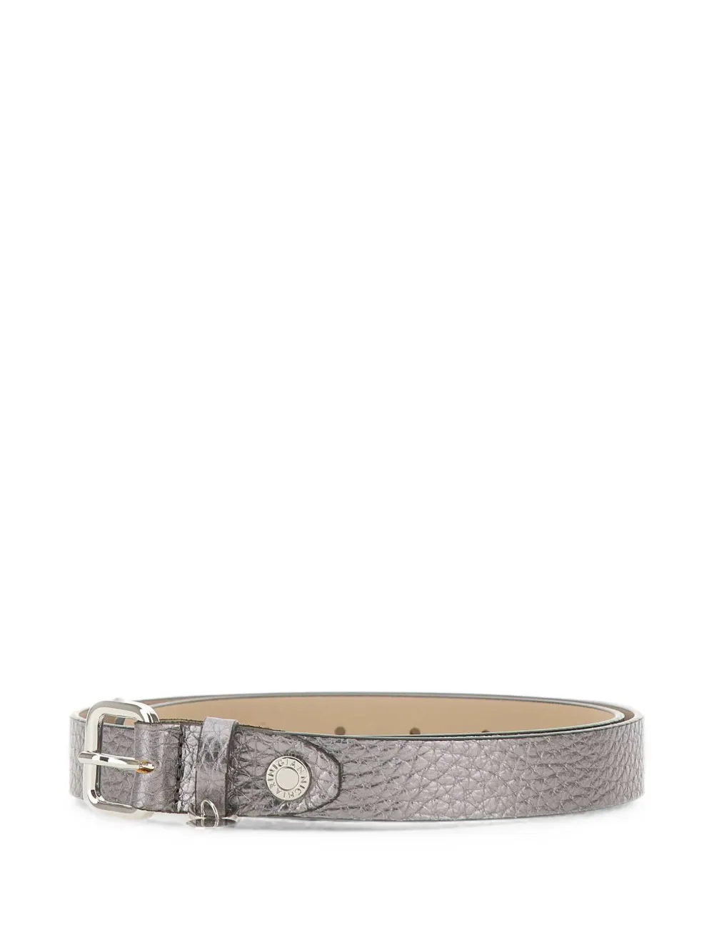 GIANNI CHIARINI Riem met metallic-effect en gegraveerd logo Zilver