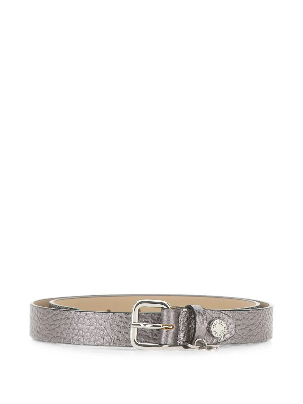 GIANNI CHIARINI logo-engraved metallic-effect belt - Argento