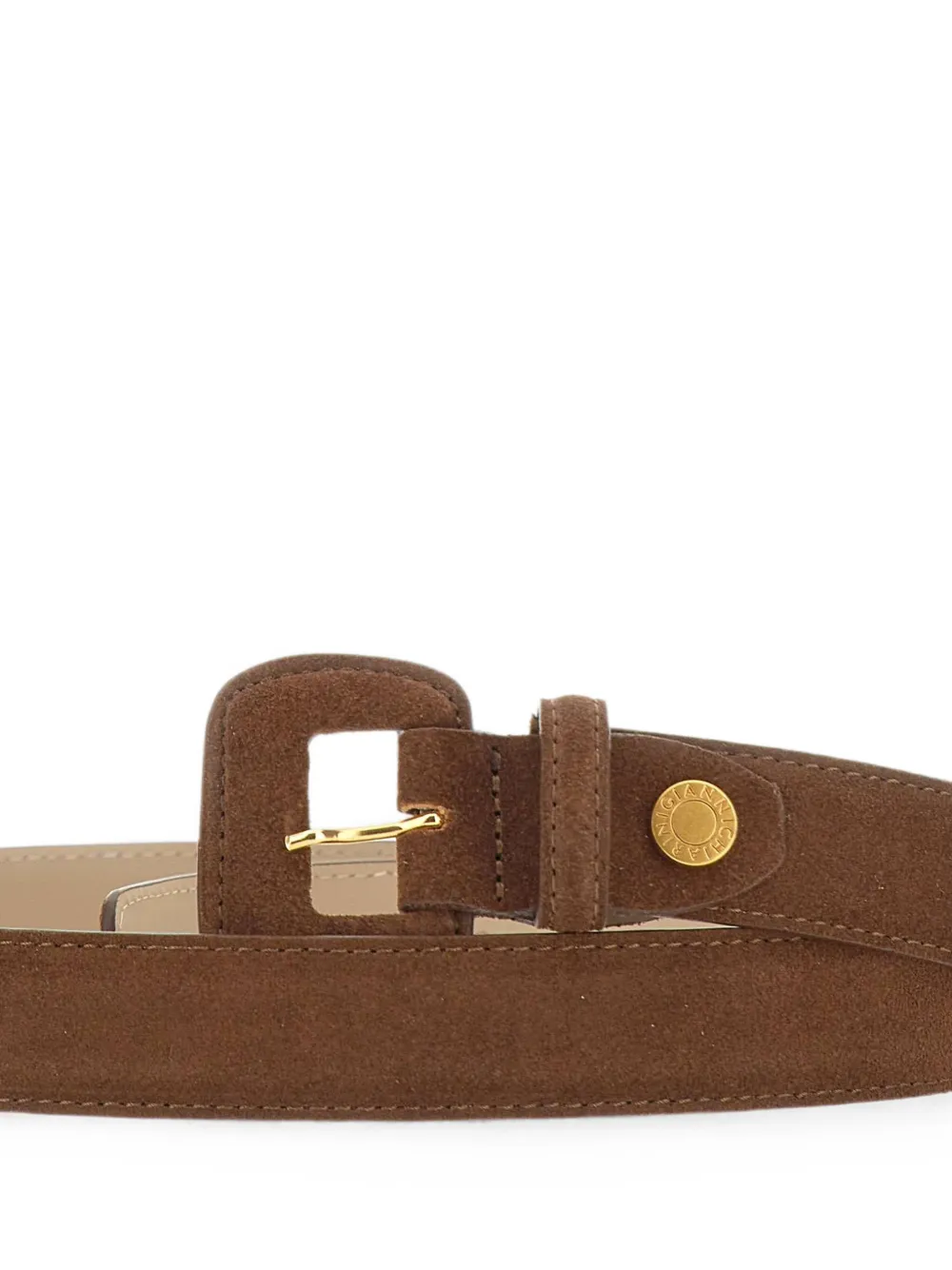 GIANNI CHIARINI Riem met gegraveerd logo Bruin