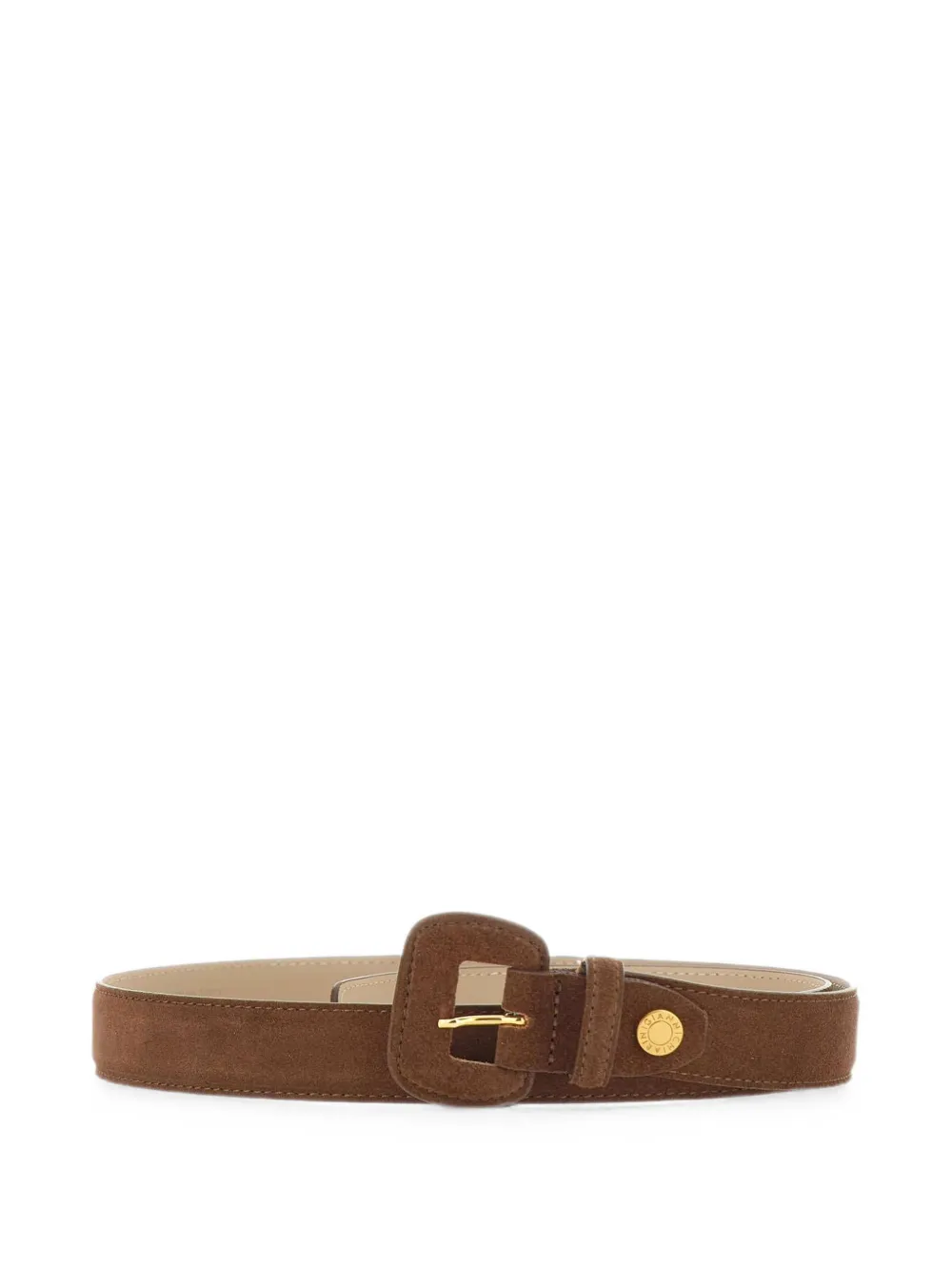 GIANNI CHIARINI logo-engraved suede belt - Marrone