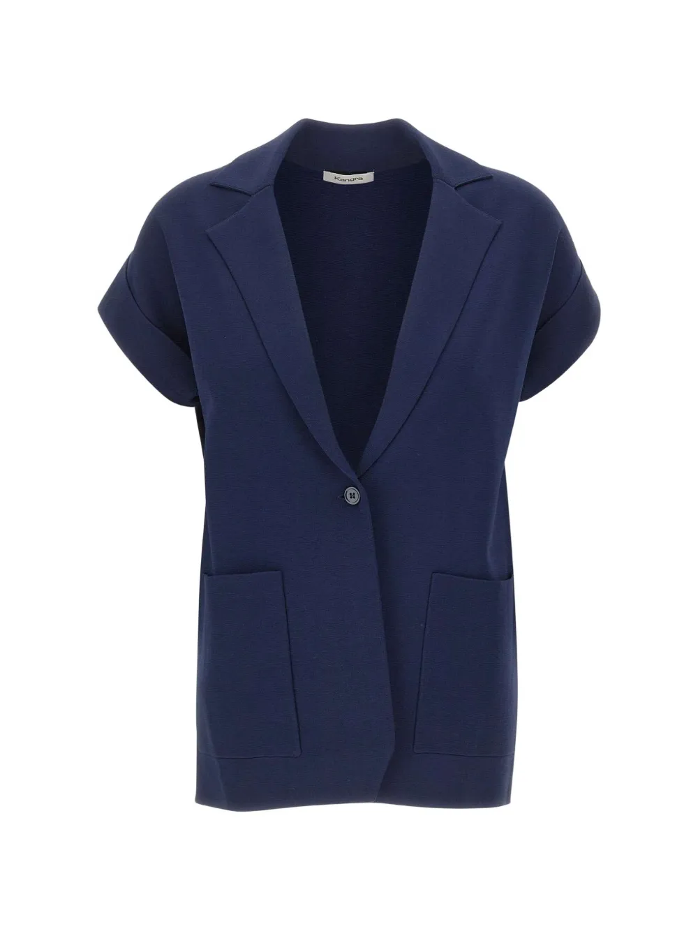 Kangra short-sleeve knitted blazer - Blue