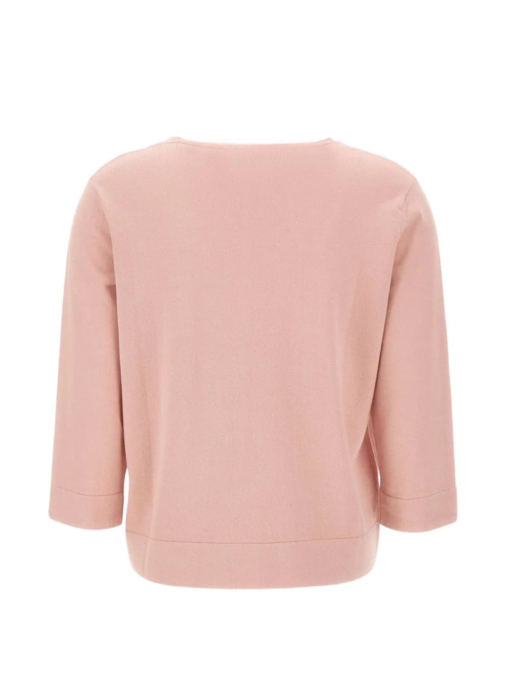 Kangra Trui met geribbelde afwerking en ronde hals Roze