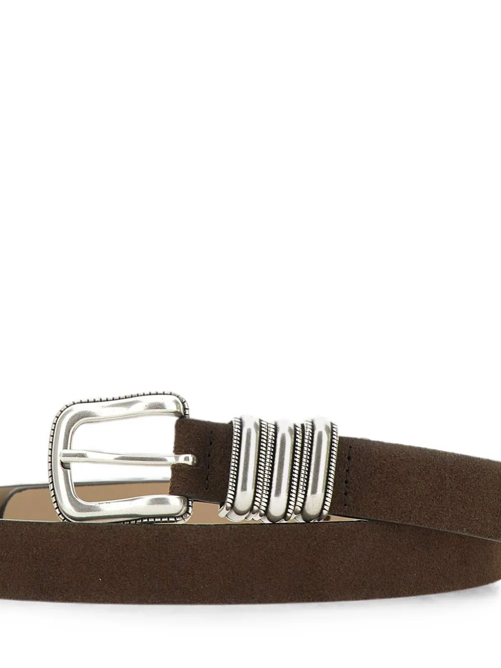 GIANNI CHIARINI Suède riem met gravure Bruin