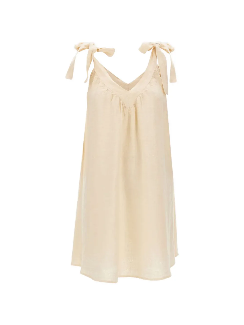 kaos tie-strap linen dress - Toni neutri