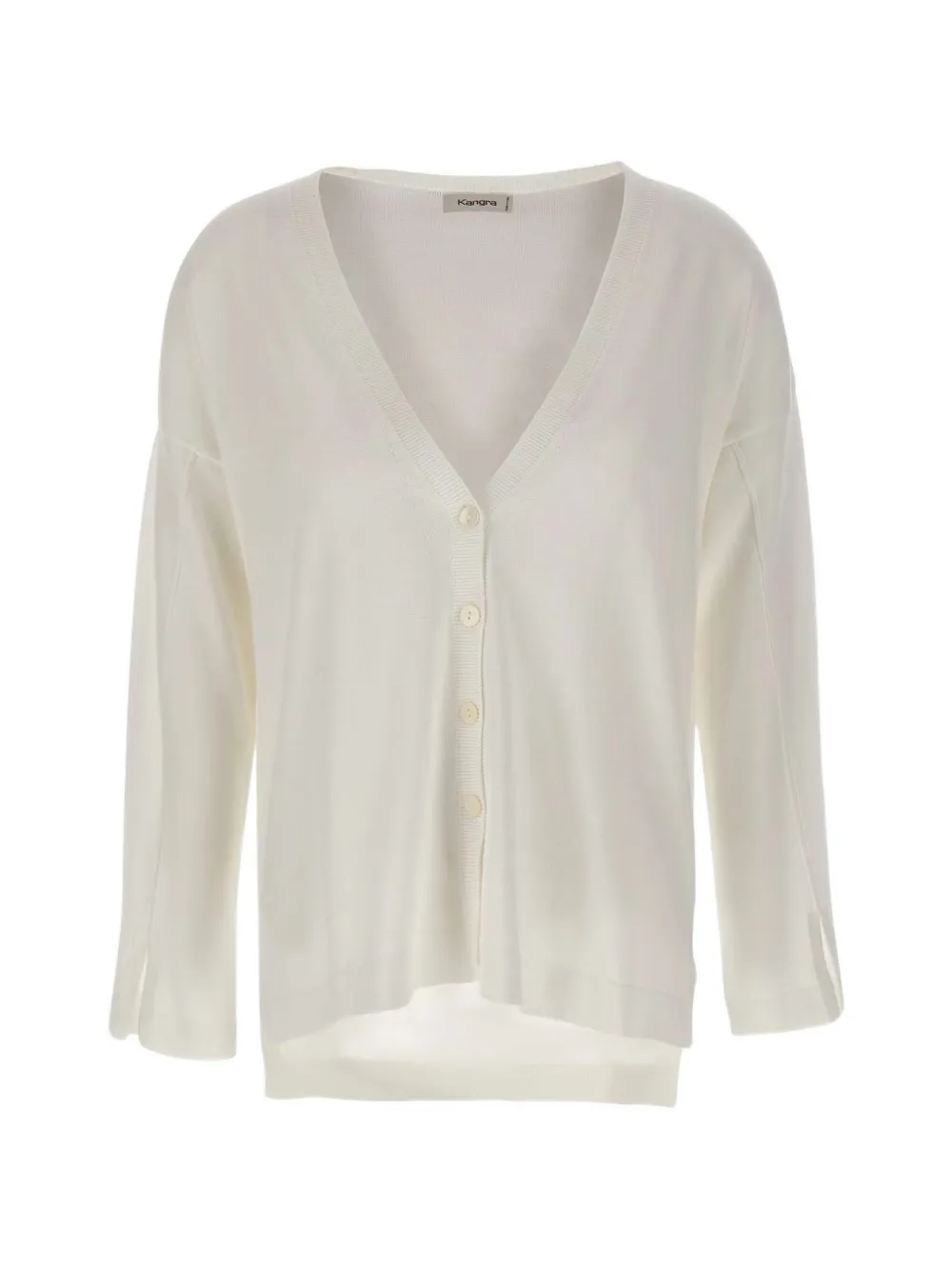 Kangra slit-cuff V-neck cardigan - Neutrals