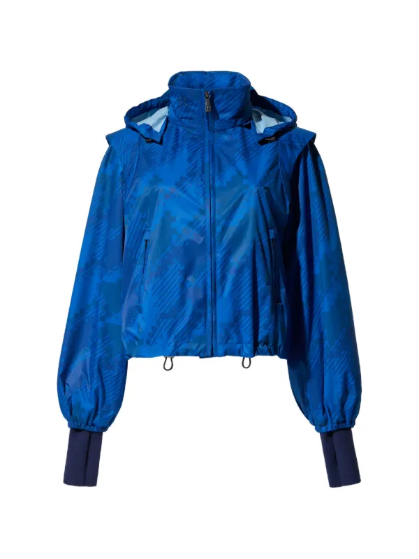 Perfect Moment Houndstooth Blouson Jacket in Blue