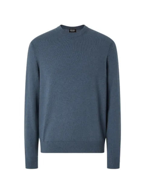 Zegna pull en cachemire Oasi bleu clair à col rond