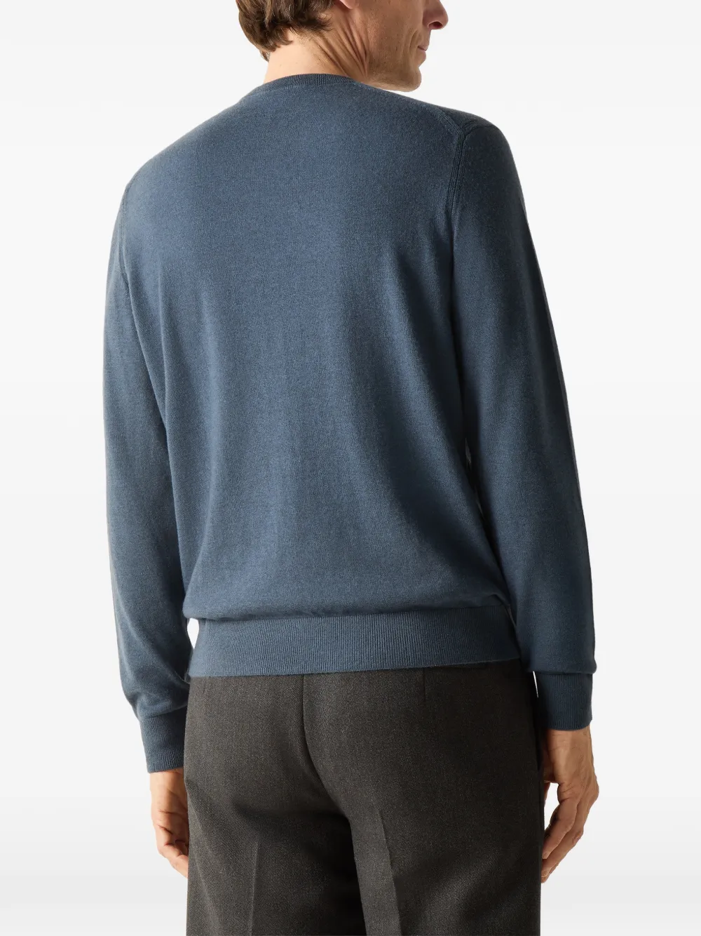 Zegna Oasi kasjmier trui met ronde hals Blauw