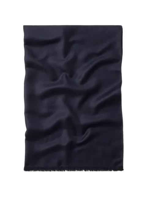 Zegna navy blue wool and cashmere scarf