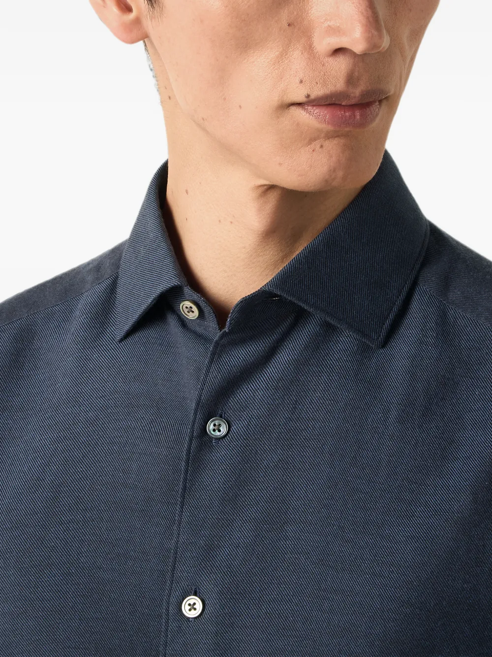 Zegna Cashco overhemd Blauw