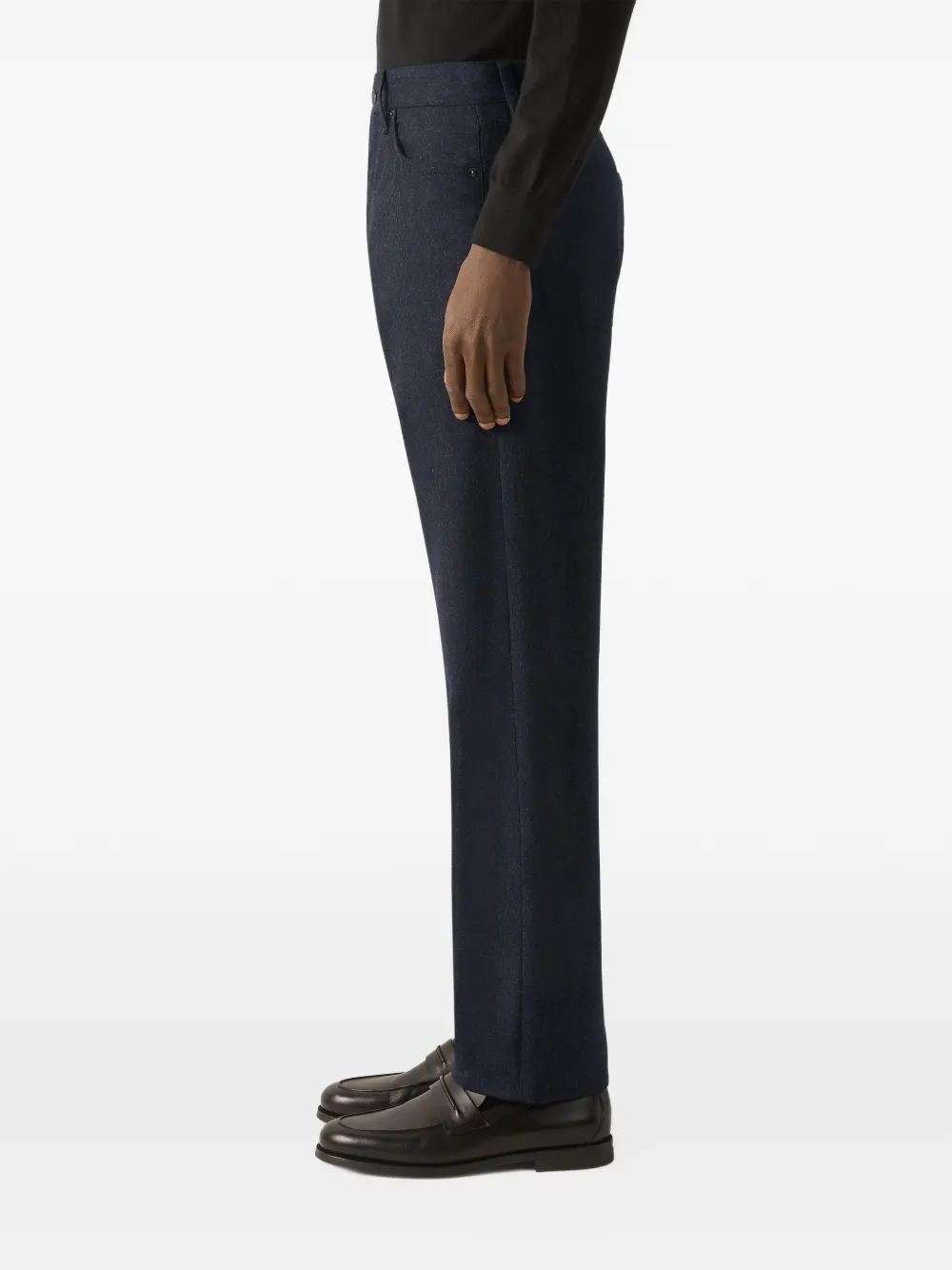 Zegna Roccia broek van marineblauwe wol en kasjmier