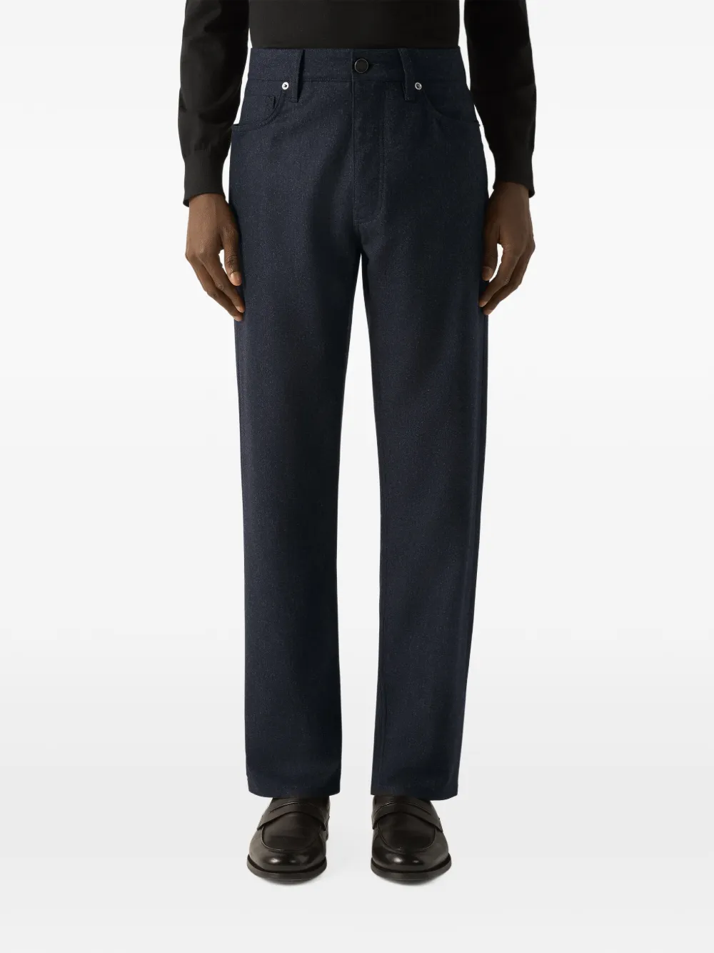 Zegna Roccia broek van marineblauwe wol en kasjmier