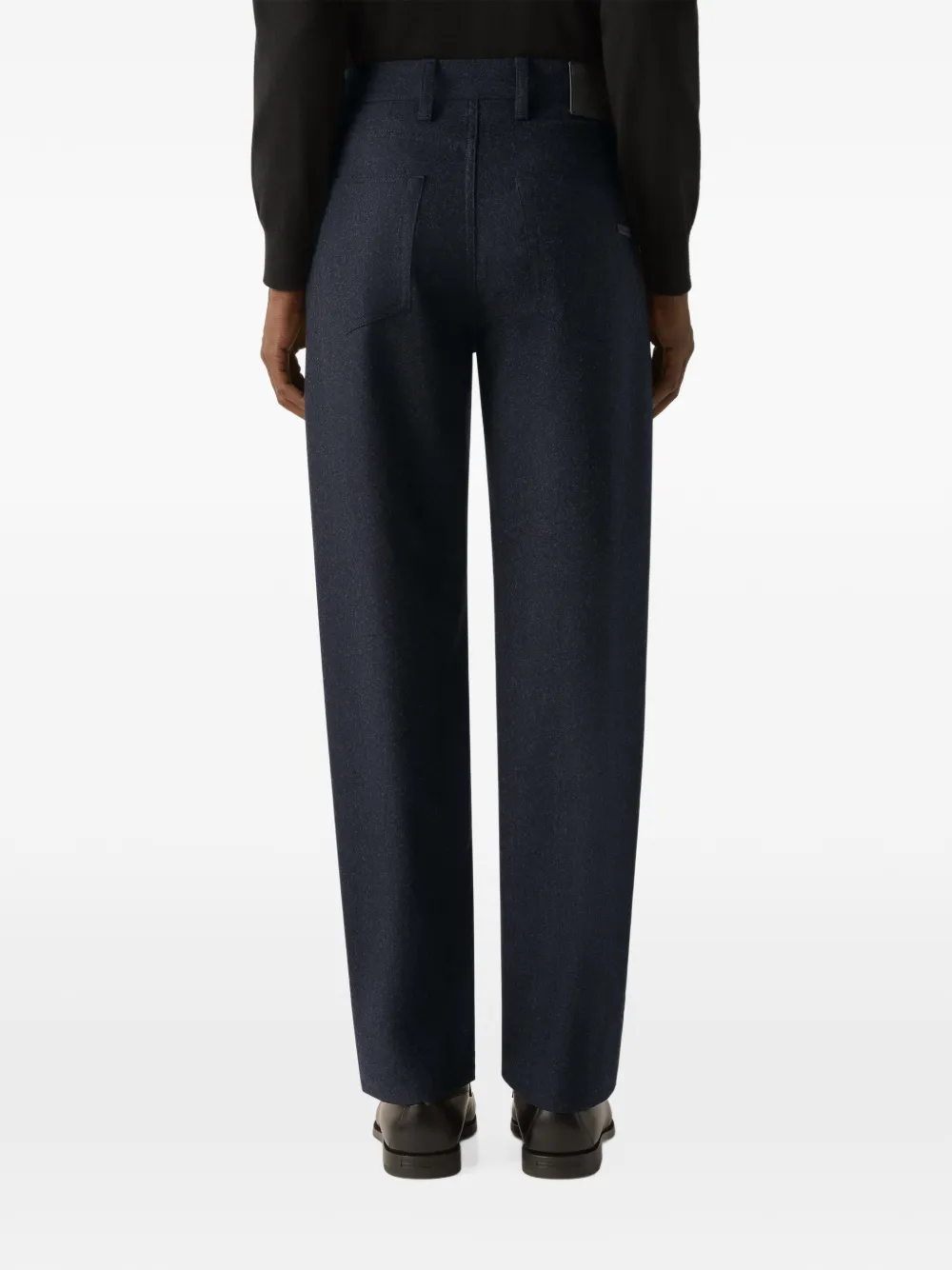 Zegna Roccia broek van marineblauwe wol en kasjmier