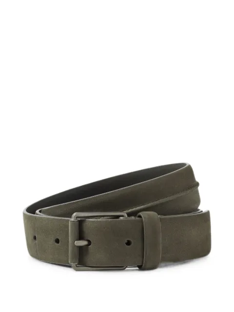 Zegna dark-olive-green nubuck belt