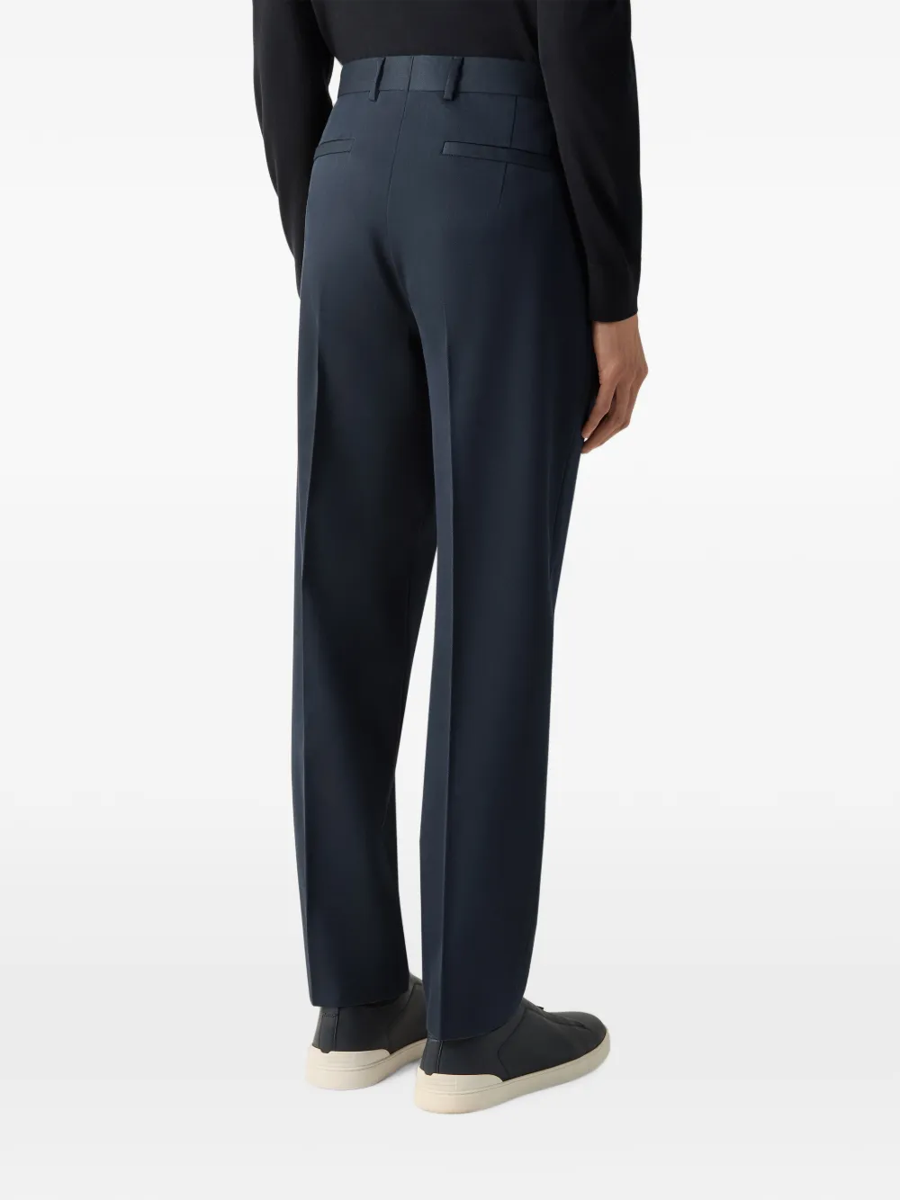 Zegna Katoenen-wollen broek Blauw