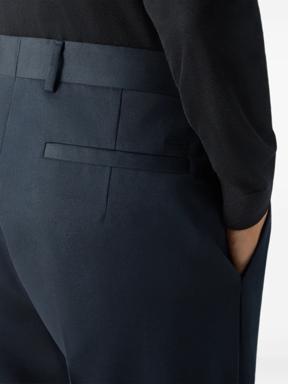 Zegna Katoenen-wollen broek Blauw
