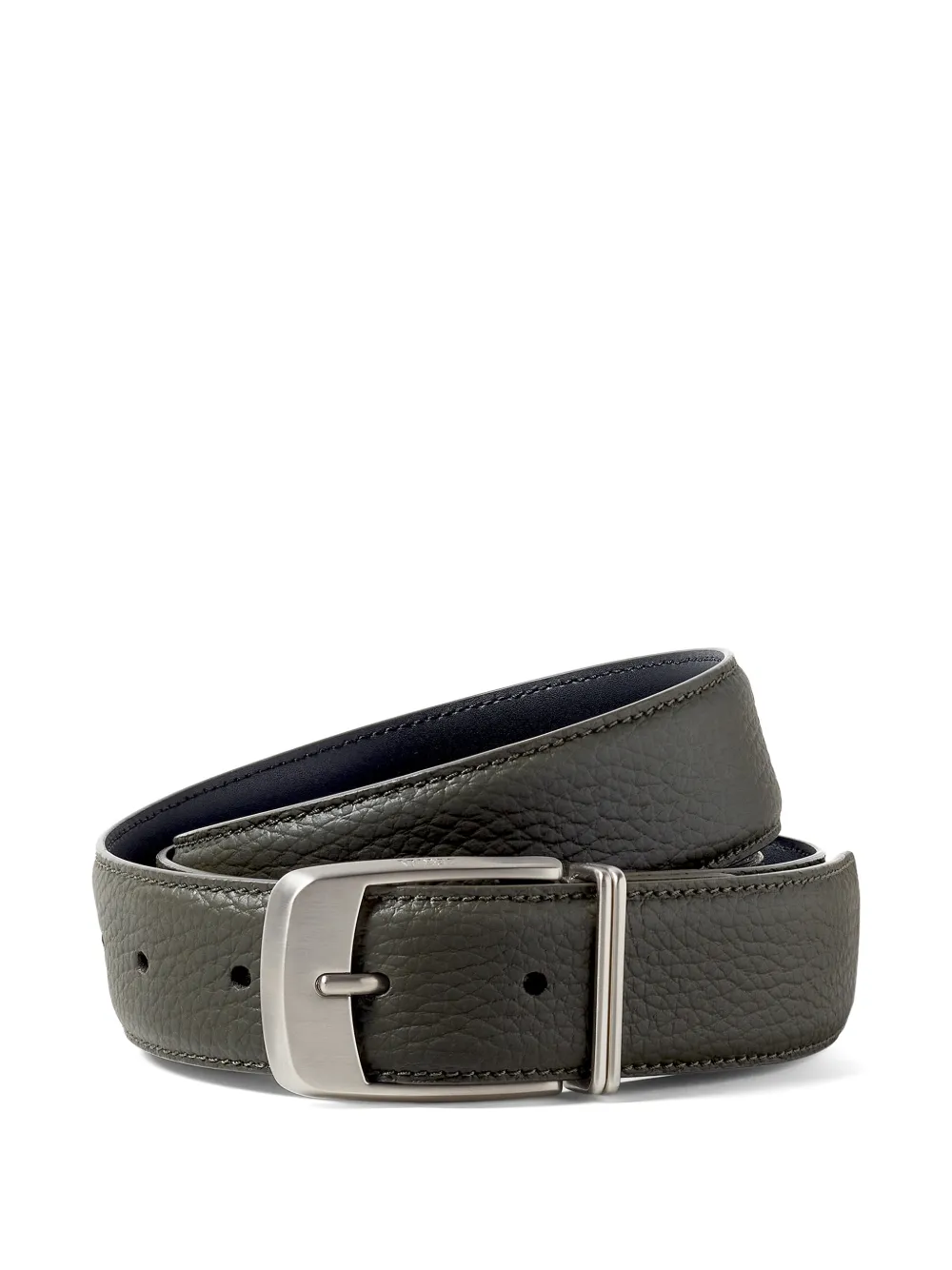 Zegna grained-leather belt