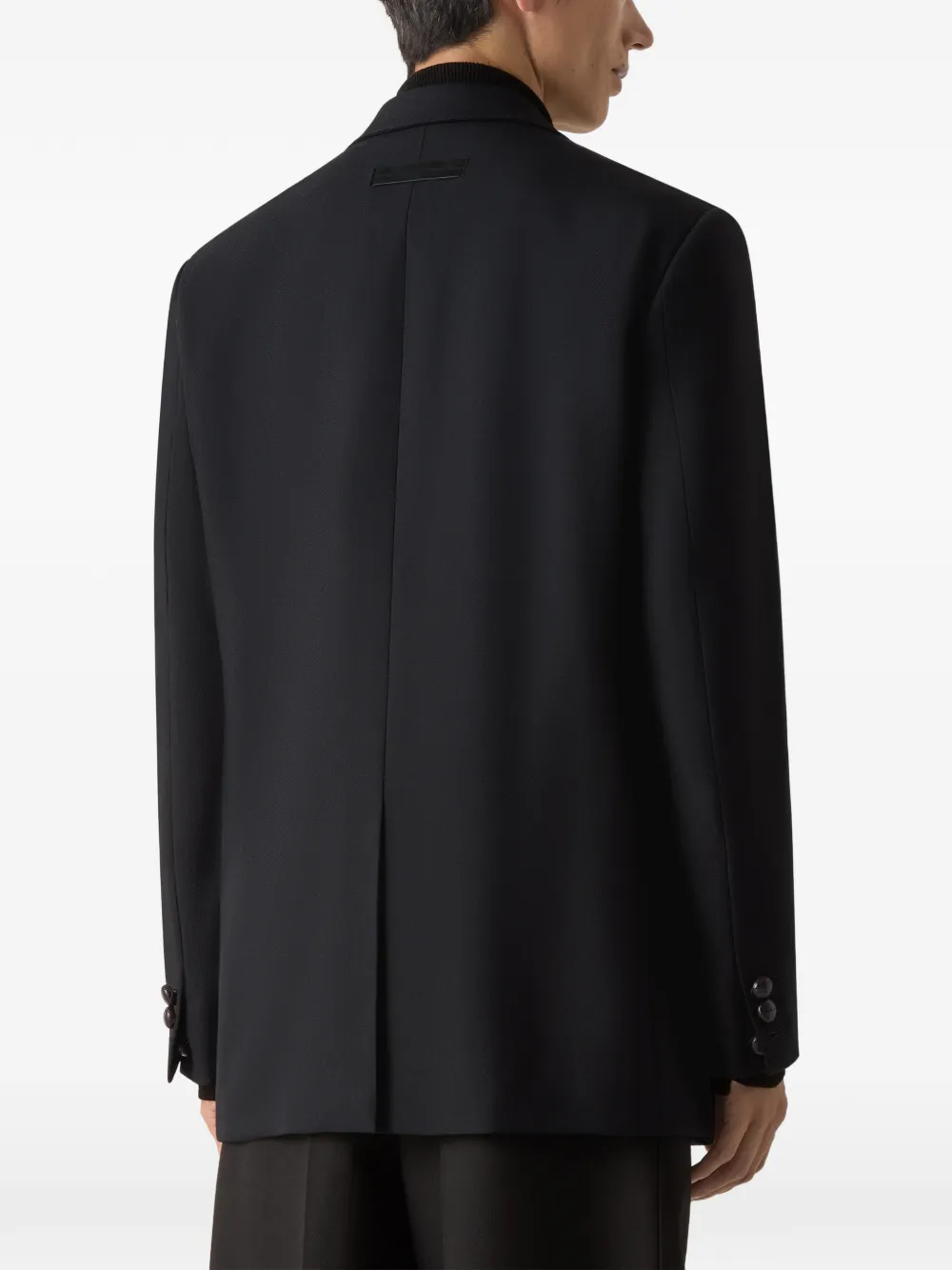 Zegna Wollen en mohair jack Zwart
